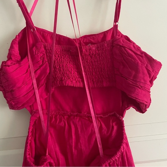 Anthropologie Let Me Be Magenta Pink Cutout Tiered Maxi Dress 3414 - Picture 8 of 12
